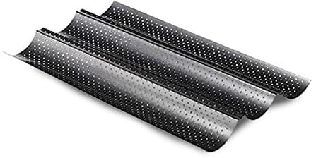 Feelino Molde Pan Baguette para Hornear, Moldes para Pan de Acero, Bandeja Horno Pan para Hornear en Casa, Molde Baguet Horno Perforado Pan Francés, Apto para Lavavajillas, Accessorios Cocina