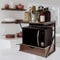 nozama 2 Tier Wooden Microwave Stand Shelf with Drawer Kitchen Storage Shelf Rack Home Office 2 Tier Storage Stand Rack for Printer and Microwave (Dark Oak with Drawer)