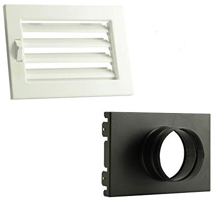 Rejilla de ventilación New Model 20 x 15 cm, blanca, diámetro 100 cm, ajustable con persiana para chimenea