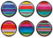 French Bull Lot de 6 assiettes assorties en mélamine - Motif rayures assorties - 15,2 cm