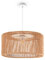Paco Home Hängelampe Bambus Wohnzimmer Pendelleuchte Rattan Esstisch Esszimmer Lampe E27 Hängeleuchte Papier Boho, Farbe:Natur (Ø40cm), Leuchtenart/Farbe:Pendelleuchte - Weiß