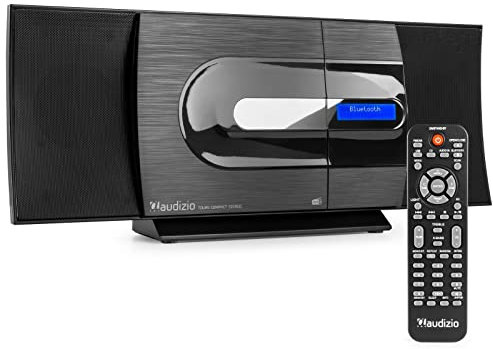 Audizio Tours Radio Dab Stéréo 80W - Noir, avec Lecteur CD, Lecteur MP3, Bluetooth, Radio FM, Écran LCD, Port USB Intégré, Idéal pour Écouter Vos Musiques Favorites et comme Réveil