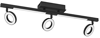 EGLO LED Deckenstrahler Cardillio 2, 3-flammige Deckenlampe mit schwenkbaren Spots, Deckenleuchte aus Kunststoff und Metall in schwarz, Deckenspot warmweiß