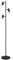 Eglo Lampadaire sur pied Lurone, luminaire de sol avec 3 spots orientables, lampe de salon à pied en métal noir et laiton, douille E27