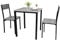 PULUOMIS Dining Table and 2 Chairs, Breakfast Bar Table and Chairs Set 2, 3 Piece Dining Set, Wooden Metal Frame, Modern Design for Home Kitchen Bistro Patio Garden(Grey)
