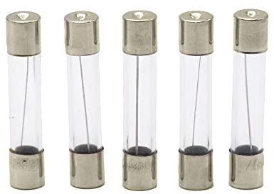 Movilideas - 5 Unidades de Fusible de Cristal de 5x20 mm 10A. - 10 Amperios