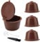 Dosettes de café Réutilisables, 3 Pièces Capsules Rechargeables à Cafe Capsules à Café avec 1 Louche en Plastique et 1 Brosse de Nettoyage