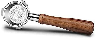 INEOUT Bottomless Portafilter 51mm Compatible With Delonghi EC680/EC685 Coffee Machine Filter 51mm, Three Ear Wooden Handle