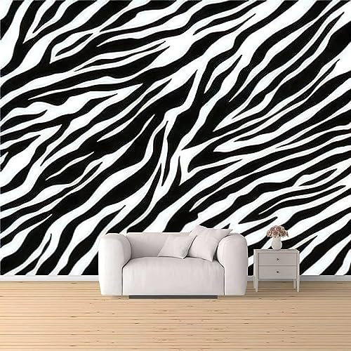 GIVLWF Papier Peint Mural de Rayures Zébrées Noires Et Blanches, Impression Photo Panoramique Déco de La Maison - Pour Salon Chambre D'enfant Décoration Murale 200 x 140 cm