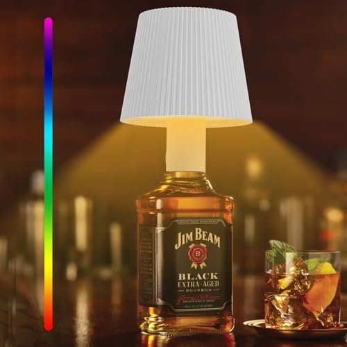 Sunlary LED Flaschenlampe, RGB Dimmbare 3 Farben Flaschenlicht, IP54 Wasserdicht Kabellose Touch Flaschenlichter, Tragbare Wiederaufladbare Tischlampe für Innen und Außen Restaurant & Bar (Weiß)