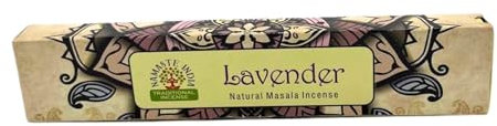 Namaste Mandala Masala Weihrauch - Lavendel - Traditionell Indien Agarbathi - handgefertigt - 1 Schachtel