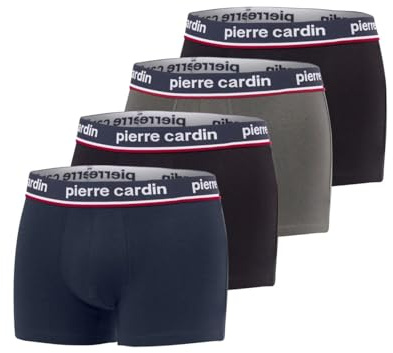 Pierre Cardin Underwear Boxer Homme Coton, Caleçon Homme Naturel et Hypoallergénique (Lot de 4)