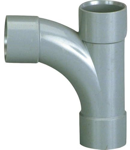 Pied de biche PVC gris 87°30 - diamètre 40 mm - Triple emboîture - Girpi