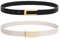 WHIPPY 2er-Pack Ledergürtel Damen Leder gürtel Damengürtel für Jeans Kleider Mäntel mit goldener Schnalle,schwarz/beige 130cm
