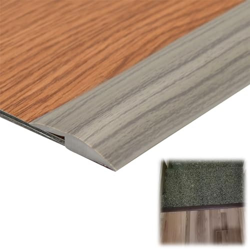 Flooring Threshold Transition Strip,Carpet Threshold Transition PVC Floor Transition Strip Flooring Tiles Carpet Sealing Carpet Trim Strip (Grey)