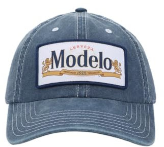 Modelo Beer Label Denim Baseball Cap, Blau, Einheitsgröße