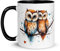Chatcripant - Tasse Hibou Chouette Design Café Thé Mug Animaux Graphique Original Cadeau Calin Couple Nature Animaux Oiseaux Rapaces Femme (Couple de hiboux)