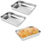 JIEHIN Juego de 3 moldes rectangulares de acero inoxidable de 25 cm para pan, Bandeja para Hornear, molde para pan y tartas, apto para lavavajillas y horno
