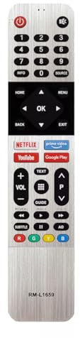 TALENTEC home | Telecomando RM-L1659 per Smart TV | Compatibile con vari modelli di: Skyworth, Ecostar, Panasonic, Nokia, Thomsom, ecc. | Ergonomico e facile da usare | ABS nero e metallizzato | 8m