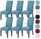 Alishomtll Stretch Stuhlhussen 6er Set Universal Moderne Jacquard Wasserdicht Stuhlbezug Schwingstuhl Elastische Hussen Abnehmbare Stuhlüberzug für Esszimmer Küche Bankett Hochzeit (Blau, 6 Stück)
