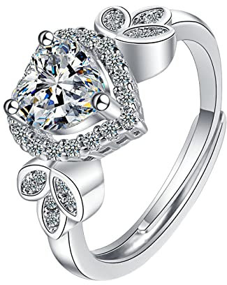 YWJewly Titanringe Beliebte zarte Ringe für Herren Muttertags-Mund blinkender offener -Herz-Design-Ring-Ring-Ringe Junior Ringe 15 Kg (Multicolor, One Size)