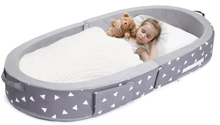bluaqua Reisbett mit Matratze und Rausfallschutz, Kompakt, Faltbar und Praktisch zum Reisen Kinderbett für Baby und KinderKompakt, Faltbar und Praktisch zum Reisen