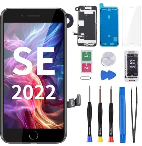 DGSCSMY for iPhone SE 3rd / 2nd Generation and for iPhone 8 Screen Replacement with Home Button 4.7 SE3 LCD Display SE 2022 3D Touch Digitizer with Ear Speaker Front Camera Full Repair Tools Kit