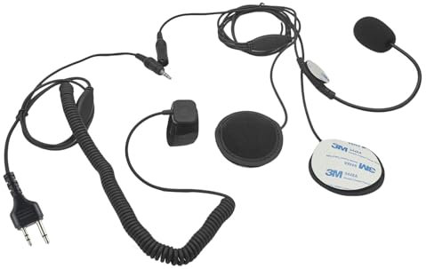 HELETUL Helmet Headset 2 Pin 2-Way Radio Kit Earpiece Mic Bicycle Bike Full Face Motorcycle Ptt Ear Piece for Midland gxt lxt gmrs Walkie Talkies