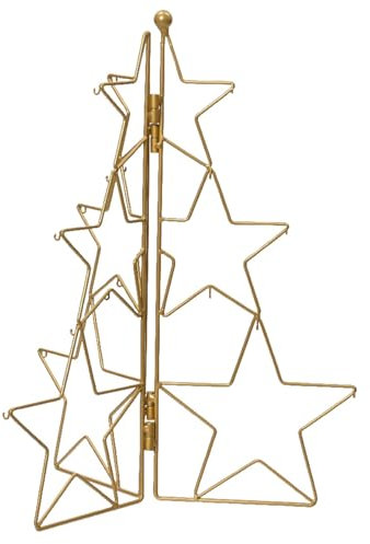Magie di Natale Supporto a forma di Albero per palline di Natale in ferro color oro da 118 cm (supporto per palline in ferro 40 cm)