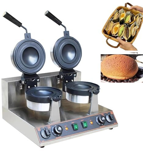 LHQYA Commercial Burger Waffle Maker, Electric Burger Waffle Maker, 50-300℃ Temperature Control/Double-Sided Heating/ 5 Minutes Timer, for Home Commercial
