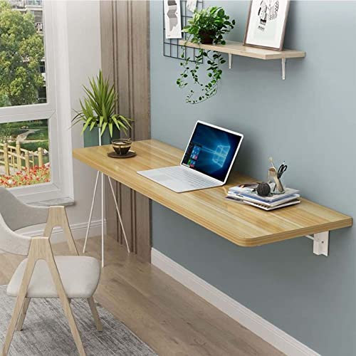 Schwebender klappbarer Küchentisch zur Wandmontage, mit Laptop-Schreibtisch, multifunktionaler Arbeitstisch, Walnussholz-Finish, 119,4 x 30,5 cm