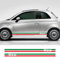 NonWoohdf 2 Stück italienische Flagge, Auto-Vinyl-PVC-Aufkleber, Autotür-Seitenstreifen, Rockaufkleber, Grafikaufkleber, passend für FIAT 500 Abarth Zubehör