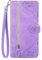 For Blackview Wave 8C / Blackview Wave 8 Zipper Case 7 Card Slots with Strap Shockproof Leather Flip Wallet Handbag Zip Pocket Cover Stand Magnetic Shell for Blackview Wave 8C/Wave 8 Light Purple