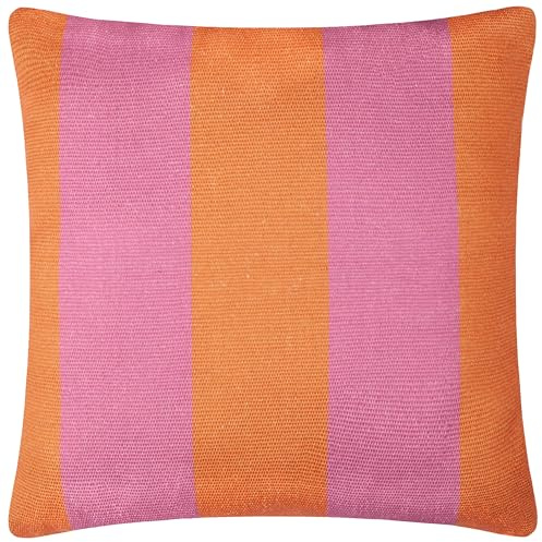 furn. Deck Stripe Woven Outdoor-Kissenbezug – Orange/Pink – 59 x 59 cm