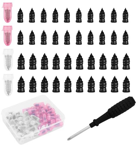 BONAVCY Tyre Repair Screw Kit, Tire Puncture Quick Repair Rubber Nail with Screwdriver, Universal Vacuum Tire Repair Plug for Car Motorcycle Bicycle, 30S/30L