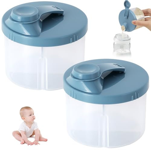 UptVin 2 Stück Milchpulver Portionierer Baby, Tragbarer Pulver Portionierer 4 Fächern Milchpulver Portionierer Milchpulver Box Drehbarer für Reisen und Alltag