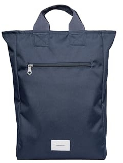 Sandqvist Ground Tote Backpack 16”, 15L, Navy, Laptop Backpack, 16 Laptop Compartment, Water-Resistant, Recycled Materials