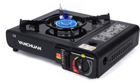 MWZBTG Estufa De Casete Portátil, Hornillo De ga-s Portátil Hornillo De Camping Compacto Quemador De ga-s Butano, Cocina De Exterior Ajustable Continuamente Con Encendido Piezoeléctrico Automático