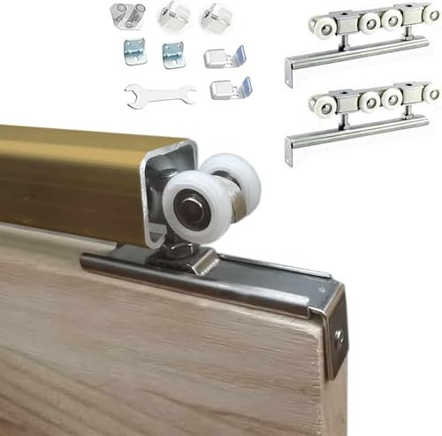 ININOSNP Verstellbare Gleitschienen Heavy Duty Schrank Schiebetür Track Kit Bypass Schrank Tür Tasche Tür Track Set(1.4 m)