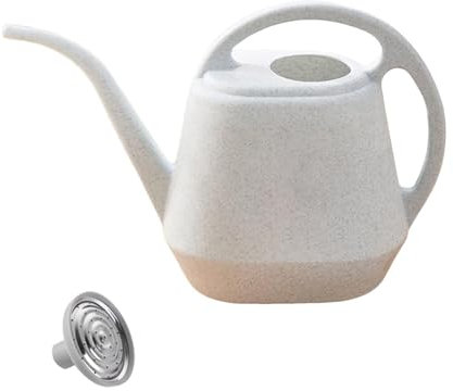 GießKanne 4L Kunststoff Gießkannen, Pflanzenbewässerung mit langem Auslauf, Mini Garten Giesskanne, Kleine Leichte Giesskannes, ideal für Zimmerpflanzen, Blumen und Früchte (Weiß)
