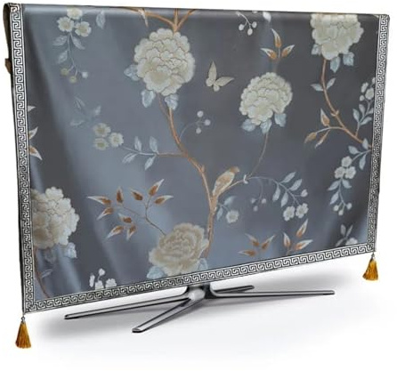 WEOKDFHA TV-Abdeckung Luxus Fernseher Staubabdeckung Blume wetterfest staubfest Schutz Plasma-Fernsehgewebe-Tisch-Runner-Tuch-Kissenbezug(C,32inch)