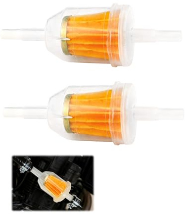 Lot de 2 Filtros de Gasolina de 6 mm/8 mm | Filtro Universal de Gasóleo Líquido, Filtro de Combustible Transparente para Motos, Scooter, Cortacéspedes, y Ciclomotores