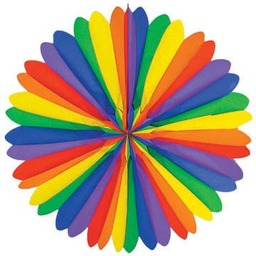 PARTY DISCOUNT Deko-Fächer, ca. Ø 50 cm, Regenbogen PREISHIT