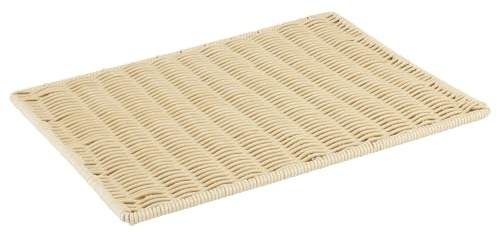 APS 40296 Auslage Tablett flach Profi LINE, 40 x 30 cm, Höhe 1 cm, mit Edelstahldraht, Polypropylen, Bäcker-Maße, beige