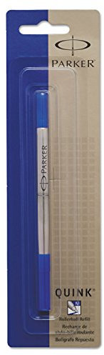 Parker Ersatzminen für Tintenroller | mittlere Spitze | blaue QUINK Tinte | 1 Stück