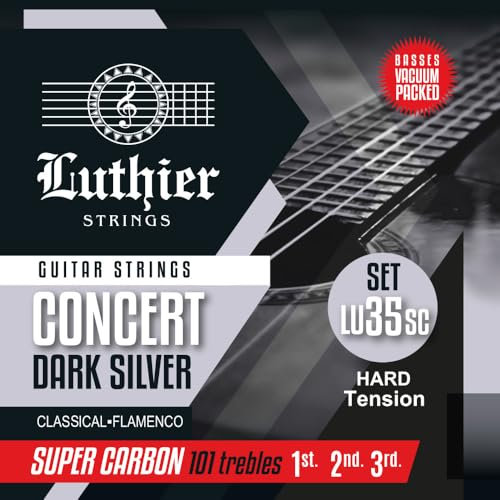 CUERDAS GUITARRA CLASICA - Luthier (LU/35SC) Super Carbon Concert Dark Silver 35 (Juego Completo)