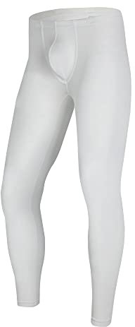 Herren lange Unterhosen mit Weichbund transparent Hose Unterwsche Strumpfhose Leggings, Wei, XL