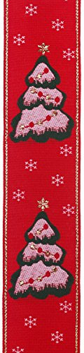 Ruther & Einenkel Weihnachtsband Tischband (Tanne) 62 mm, rot/Aufmachung 10 m, Polyester, PE-Film, 1000 x 6.2 x 0.1 cm