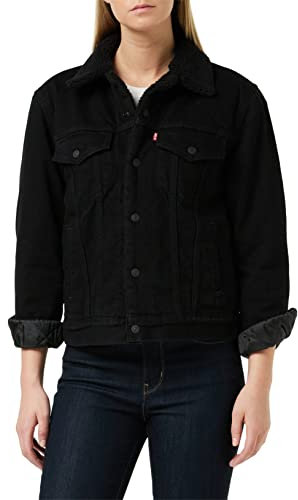 Levi's Ex-boyfriend Sherpa Trucker, Sherpa para Mujer, Forever Black, S