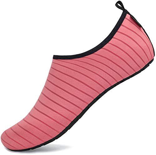 SAGUARO Unisex Badeschuhe Schwimmschuhe Herren Damen Wassersportschuhe Schnell Trocknend rutschfest Leicht Tauchschuhe für Kajakfahren Windsurfen, Pink 40/41